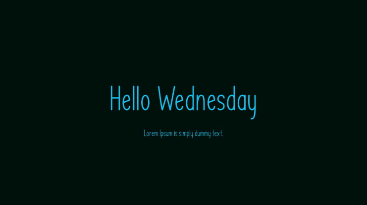 Hello Wednesday Font