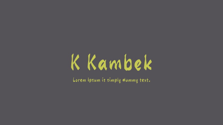 K Kambek Font