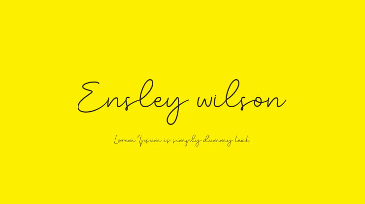 Ensley wilson Font