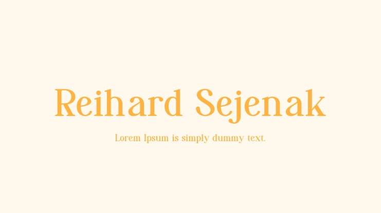 Reihard Sejenak Font