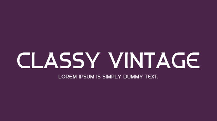 Classy Vintage Font