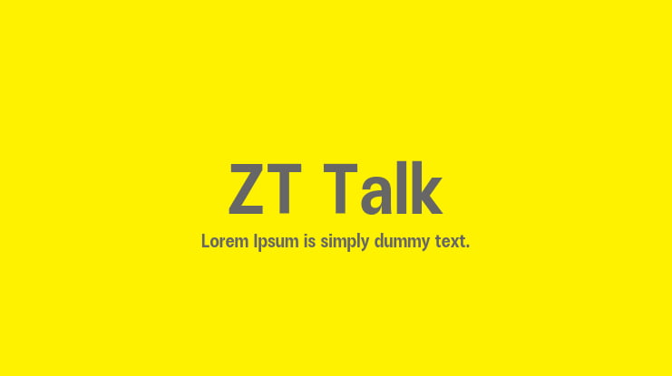 ZT Talk Font Family