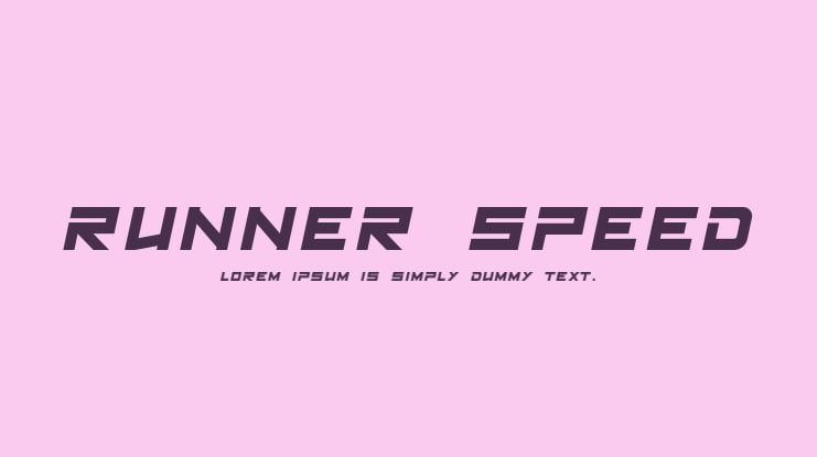 RUNNER SPEED Font