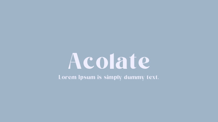 Acolate Font