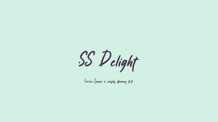 SS Delight Font