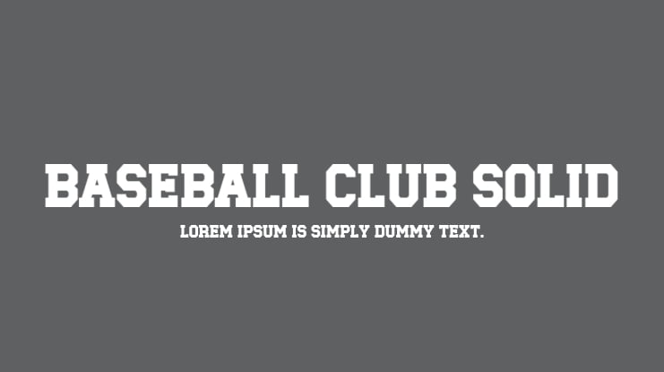 Baseball Club Solid Font