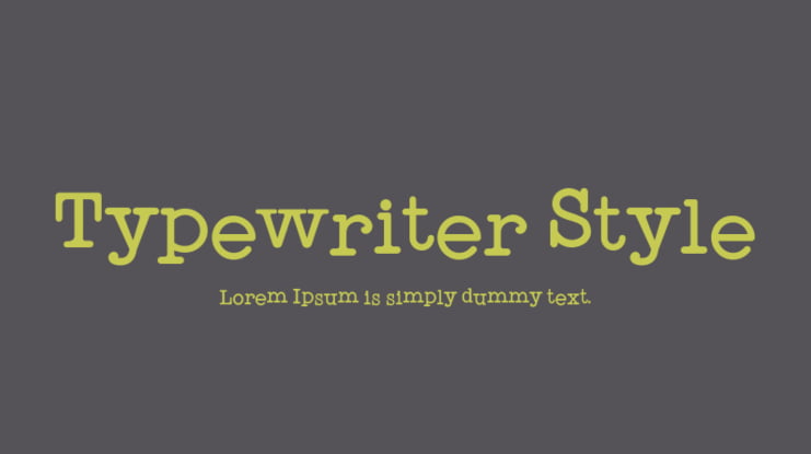 Typewriter Style Font Family