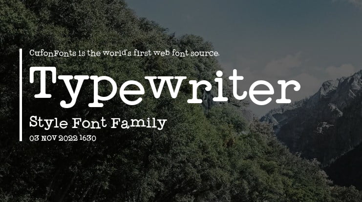 Typewriter Style Font Family