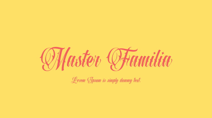 Master Familia Font