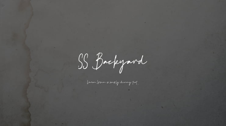 SS Backyard Font