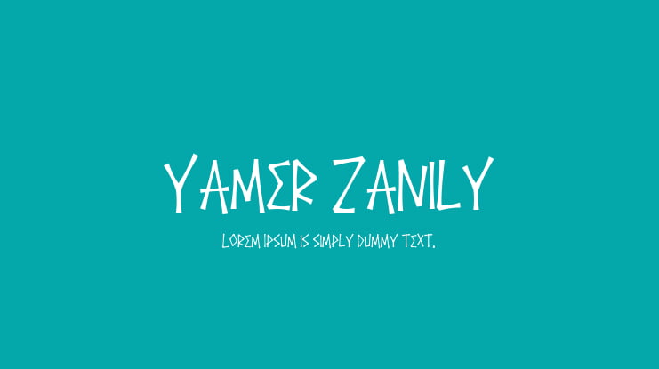 Yamer Zanily Font