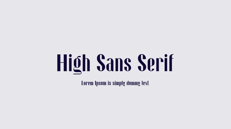 High Sans Serif Font