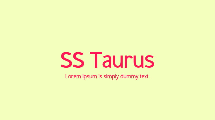 SS Taurus Font