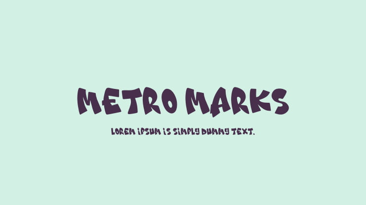 Metro Marks Font