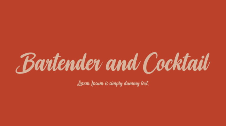 Bartender and Cocktail Font