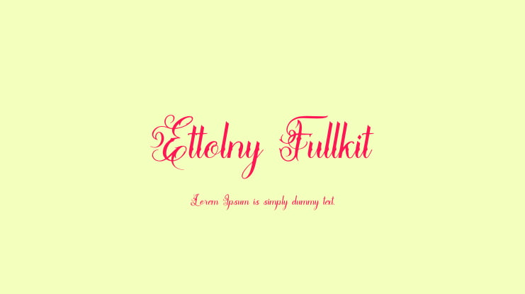 Ettolny Fullkit Font