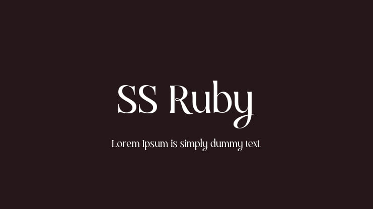 SS Ruby Font
