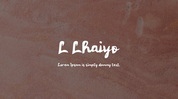 L Lhaiyo Font