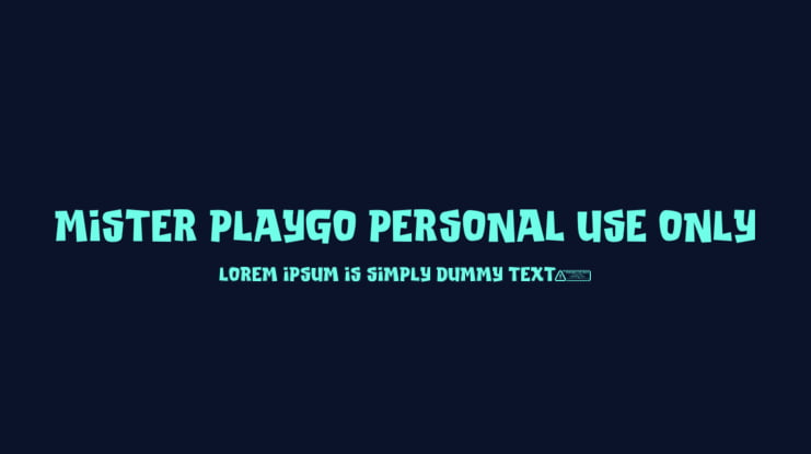 Mister Playgo PERSONAL USE ONLY Font