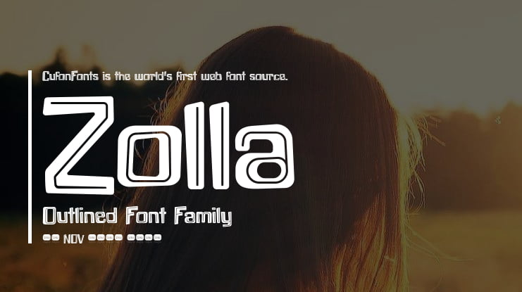 Zolla Outlined Font Family