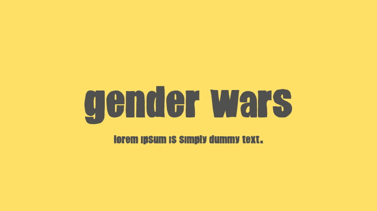 Gender Wars Font