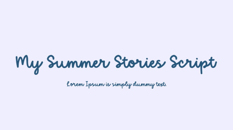 My Summer Stories Script Font