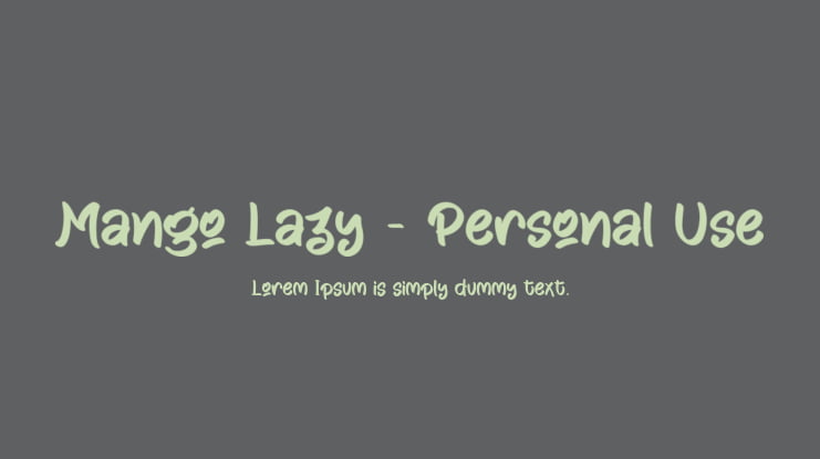 Mango Lazy - Personal Use Font