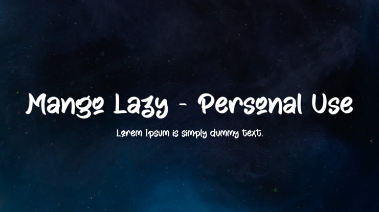 Mango Lazy - Personal Use Font