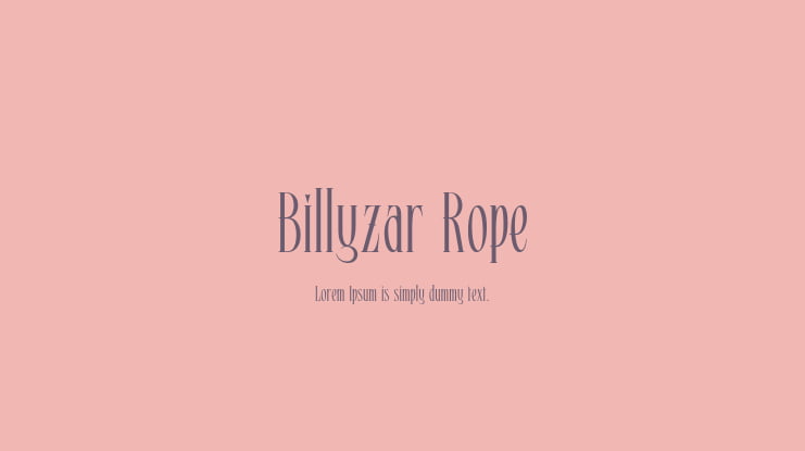 Billyzar Rope Font