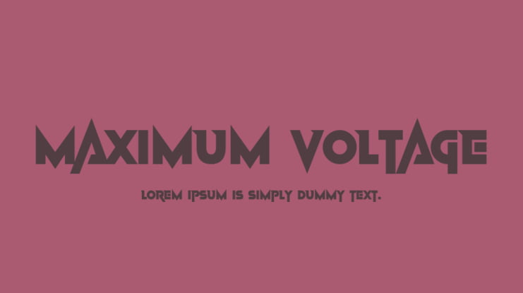 Maximum Voltage Font Family