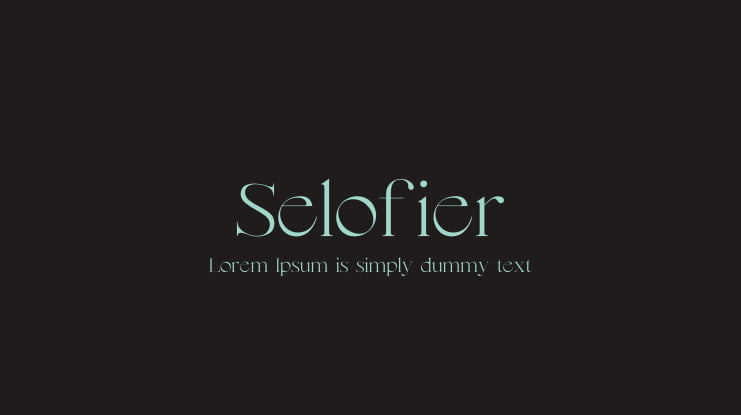Selofier Font Family