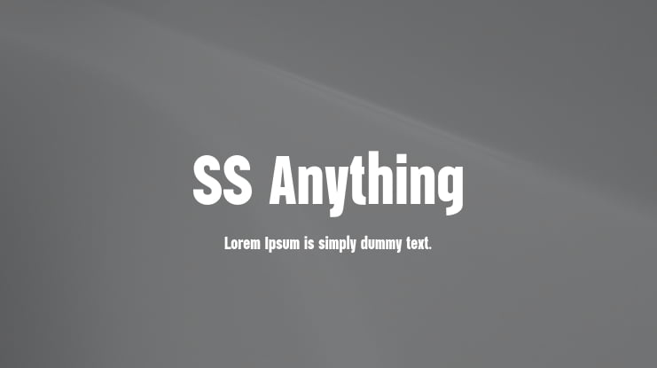 SS Anything Font