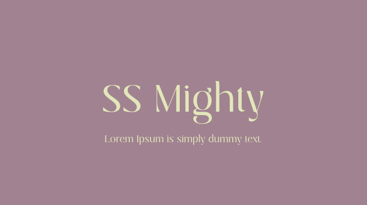 SS Mighty Font