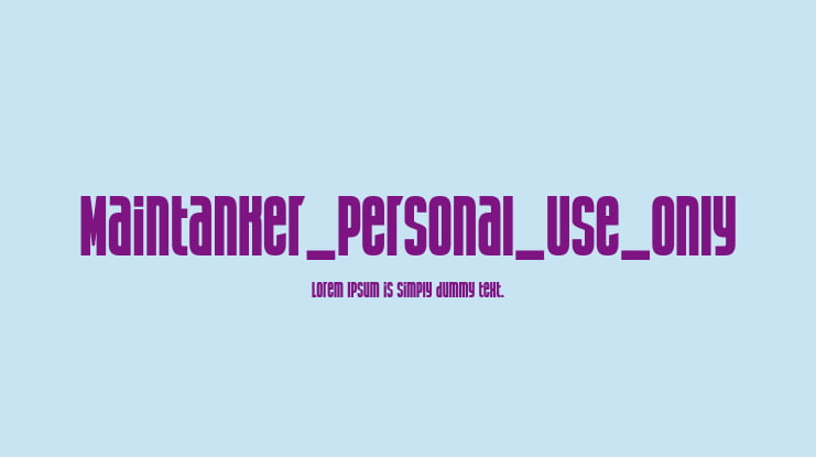Maintanker_Personal_Use_Only Font