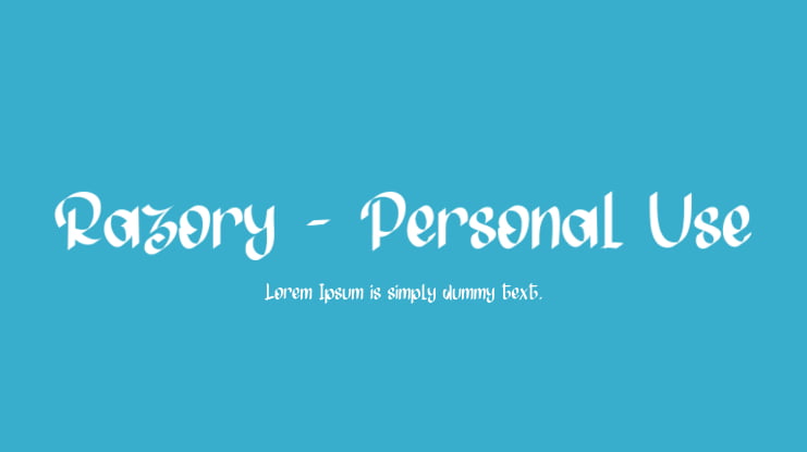 Razory - Personal Use Font