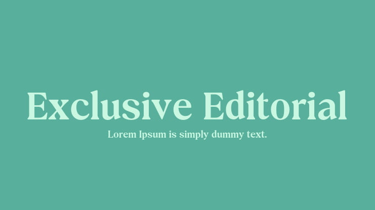 Exclusive Editorial Font