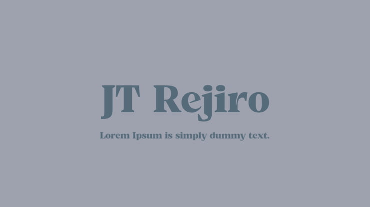 JT Rejiro Font