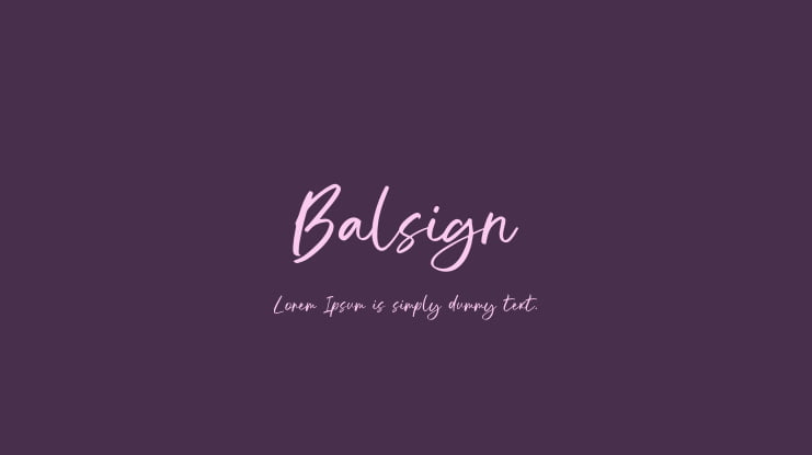 Balsign Font