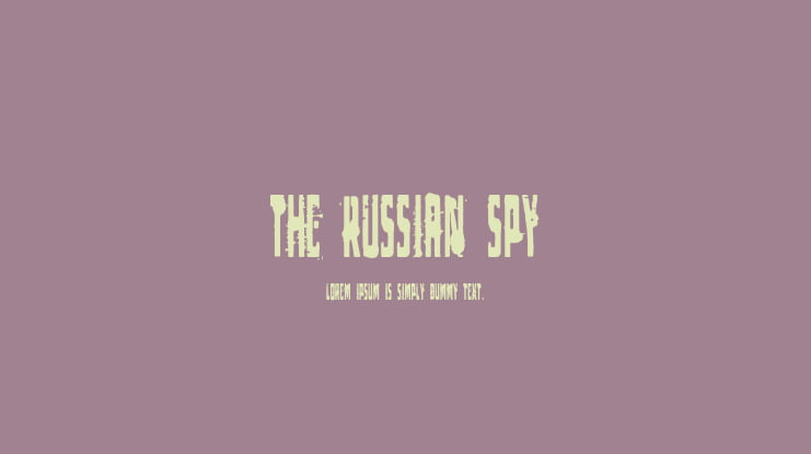 The Russian Spy Font