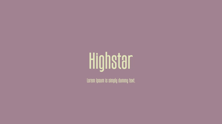 Highstar Font