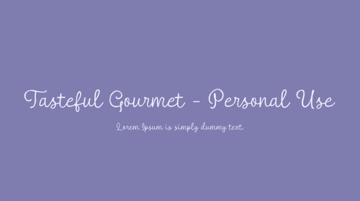 Tasteful Gourmet - Personal Use Font