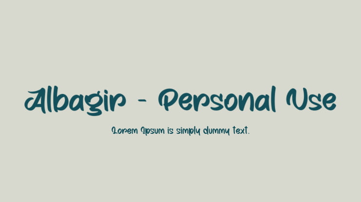 Albagir - Personal Use Font
