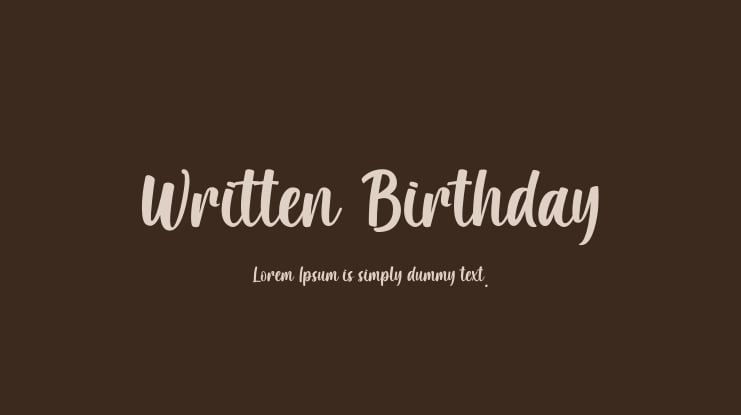 Written Birthday Font