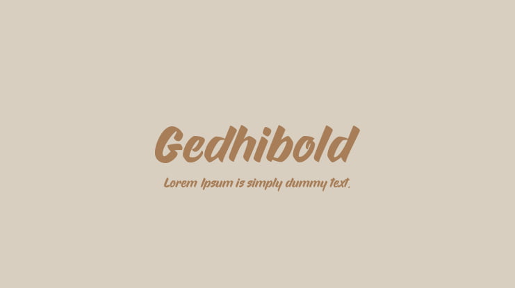 Gedhibold Font