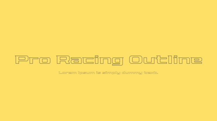 Pro Racing Outline Font Family