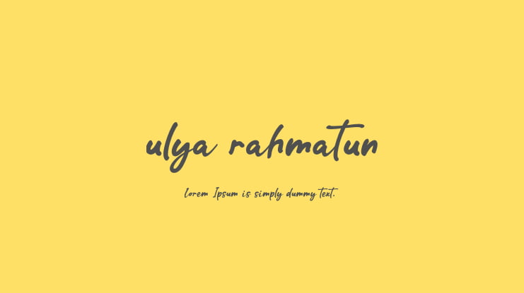 ulya rahmatun Font