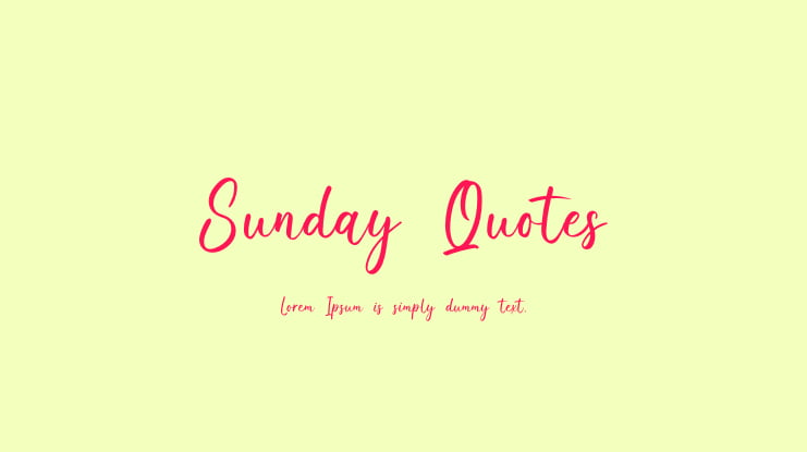 Sunday Quotes Font