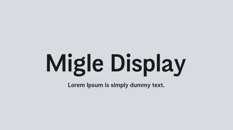 Migle Display Font