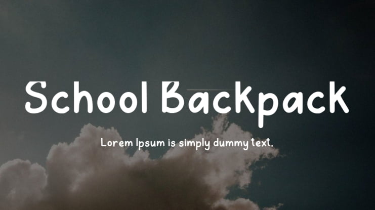 School Backpack Font