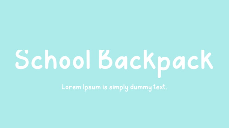 School Backpack Font